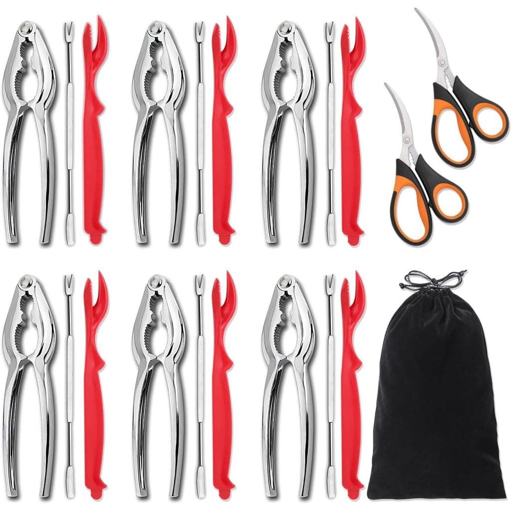 Conjunto de 20 peças para abrir caranguejo e utensílios, suprimentos para festas de frutos do mar, incluindo 6 abridores
