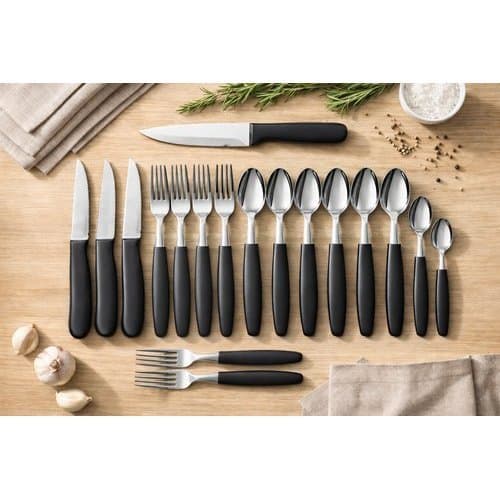 🍴✨ Conjunto de Talheres 26 Peças Preto | Jantar Completo com Acabamento Elegante para Mesa 🖤🍽️