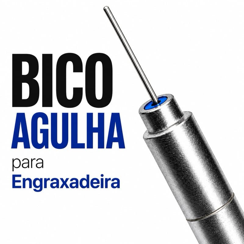 Bico Agulha para Engraxadeira 1/8 NPT Fêmea Aço Zincado 45 mm Lubrificação Precisa