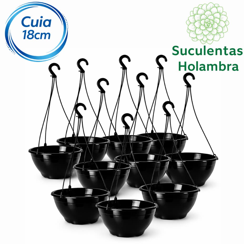 Kit 10 Vasos Cuia 18 Com Haste 36 cm - REFORÇADO Cor Preta