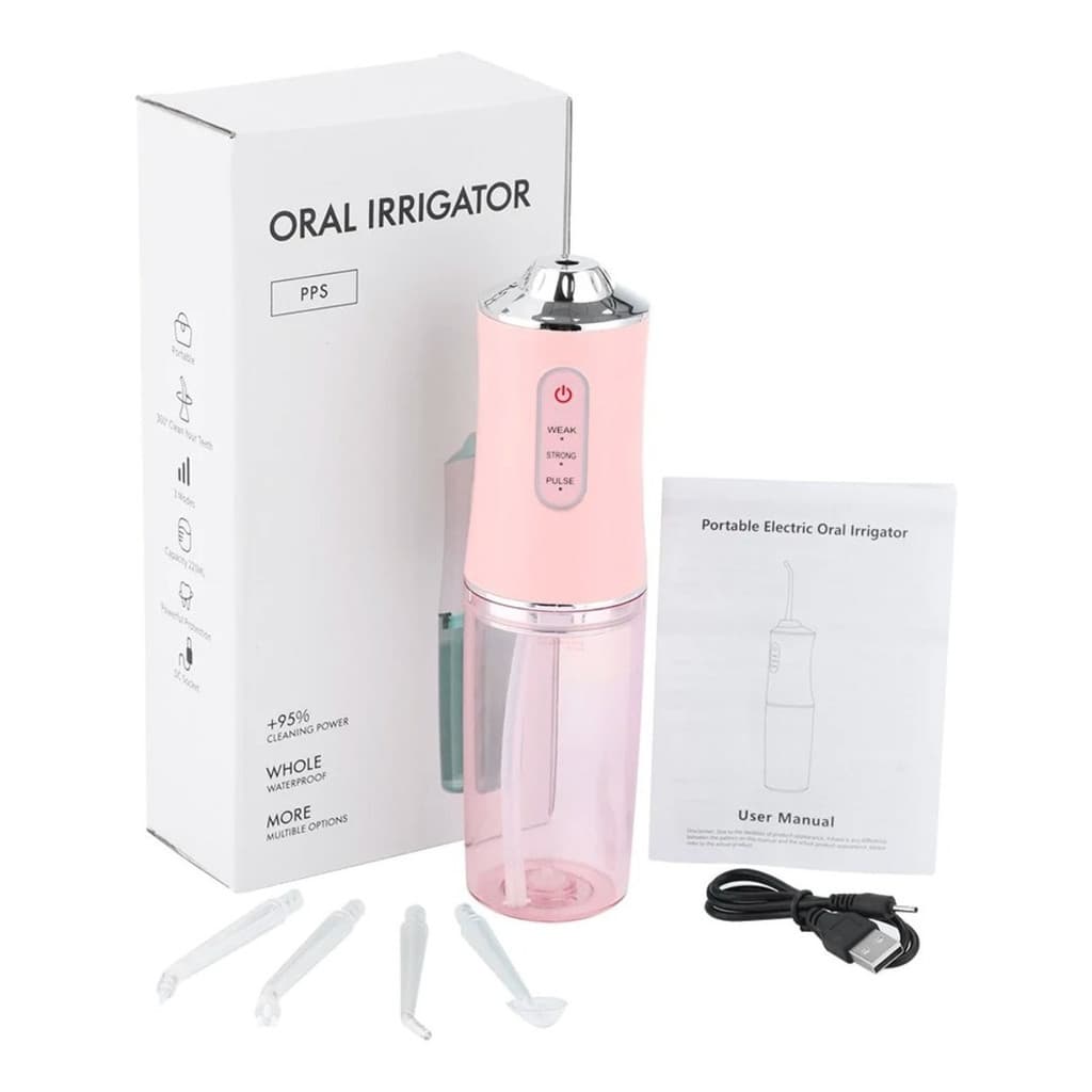 Irrigador Jato de Limpeza Dental Oral Higiene Bucal Eletrico Escova Dentes Implante Aparelho