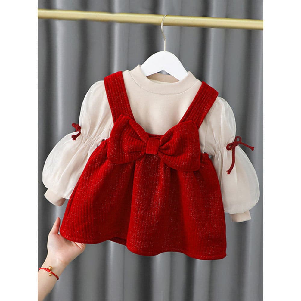 Meninas inverno forro de lã engrossado vestido de princesa crianças vestido 2026 novo estilo outono inverno um ano de id