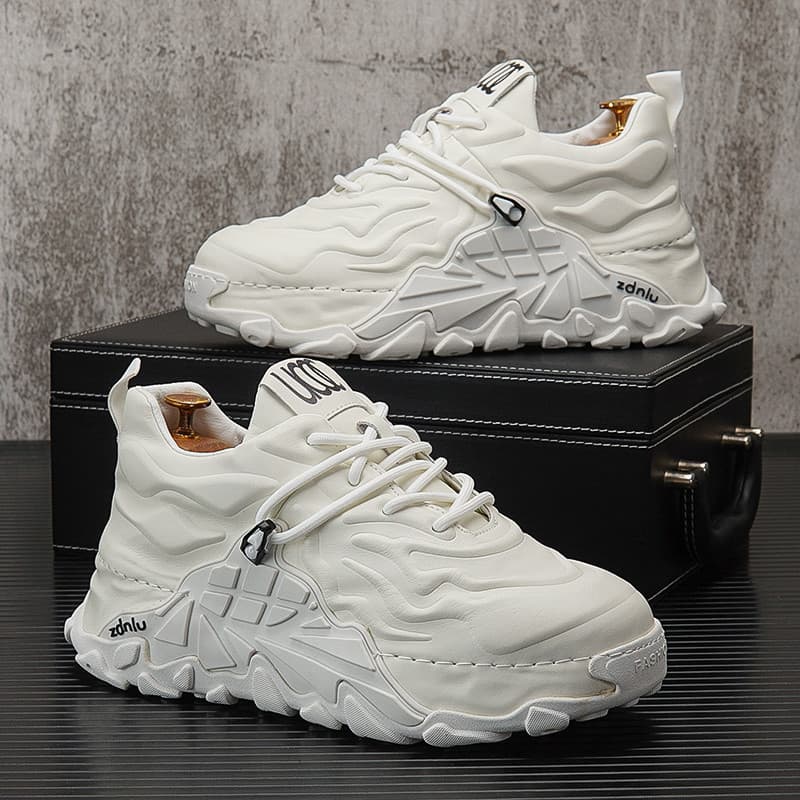Estação europeia Street Wear sapatos masculinos 2026 estilos de couro genuíno branco sapatos esportivos casuais masculin