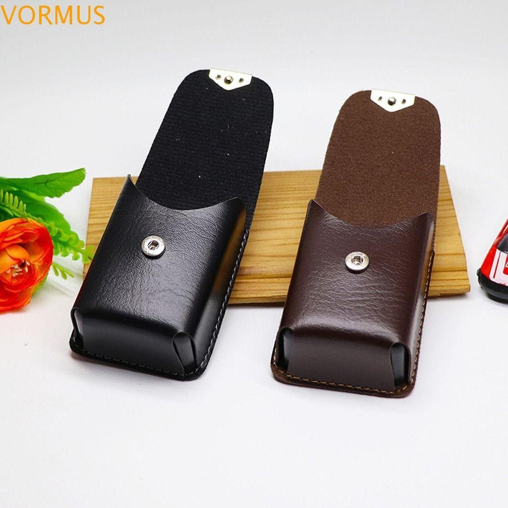 VORMUS Estojo De Óculos Para Presbiopia , Bolsa De Armazenamento De Couro PU Idosos , Caixa , Cinto Vestível