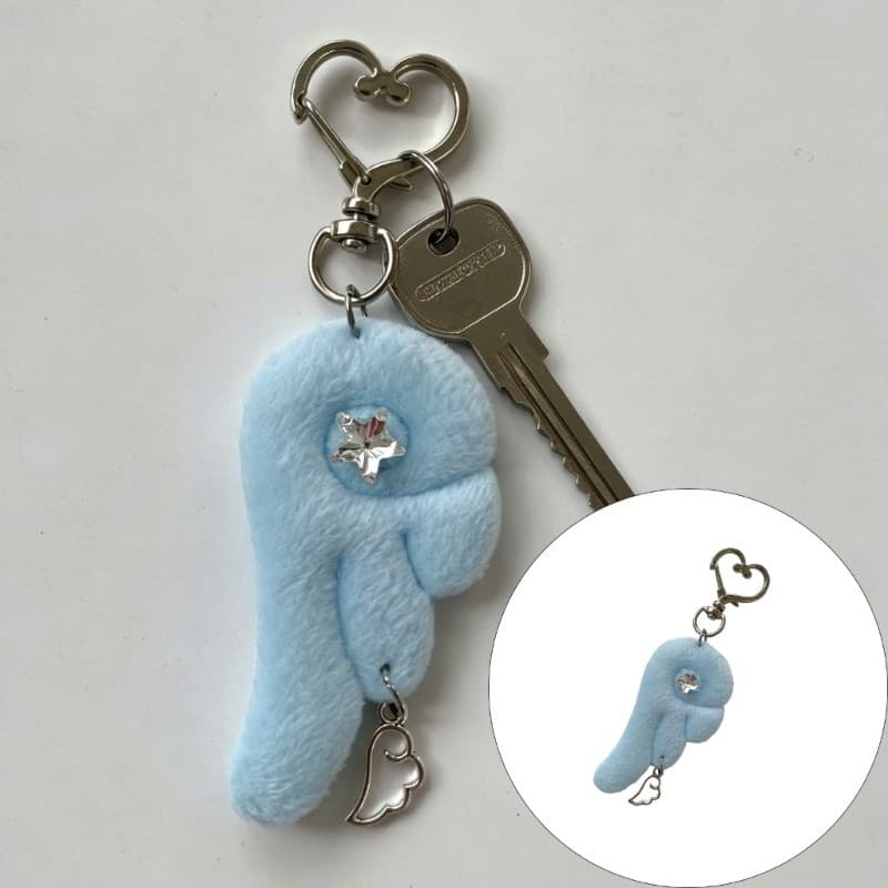 Chumbo Estilo Retro Asa De Anjo E Estrelas Chaveiro Elegante Acessório De Jóias