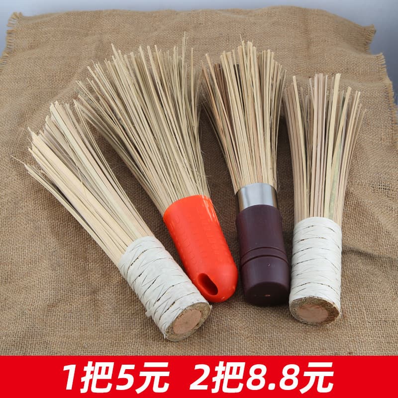 Escova alça de bambu pote de lavagem pote varrendo bambu Natural desfiado vassoura pote escovação cozinha Chef Hotel com