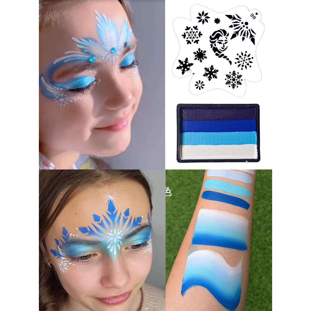 Habo conjunto de pintura corporal solúvel em água, modelo de ferramenta, princesa Aisha, maquiagem Facial para crianças