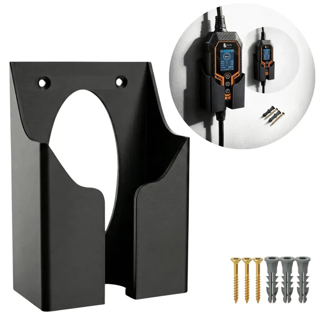 Suporte Parede Para Carregador Preto Compatível Portátil Feyree