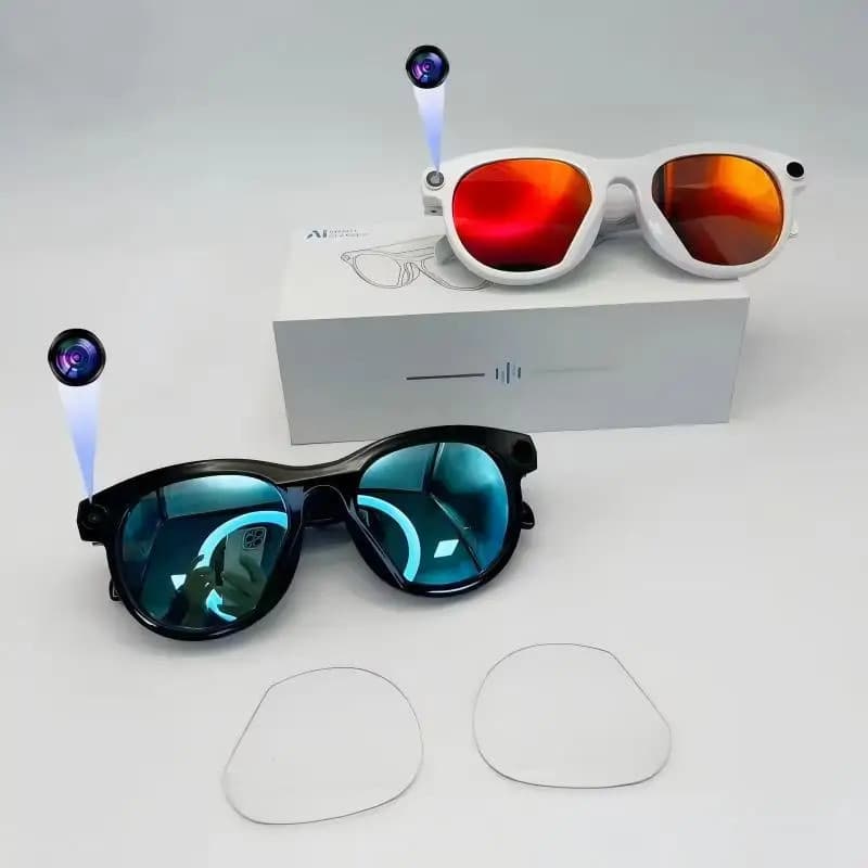 Novos Óculos Inteligentes Com Câmera 2MP Pixels 290 MAh Bateria Conexão Wi-Fi Vídeo Foto Tradução AI De Sol Das Mulheres