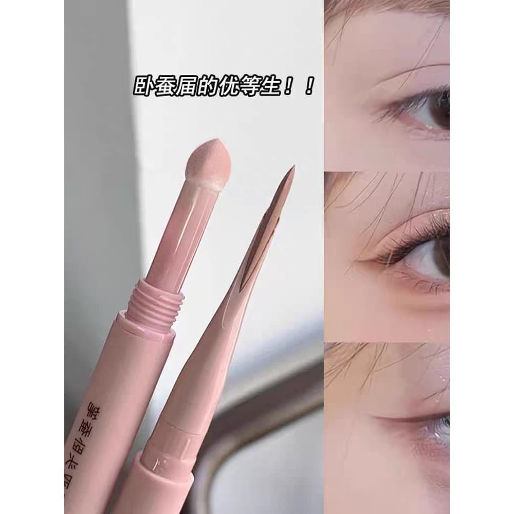 [Zhao Lusi Mesmo estilo maquiagem para olhos de bicho-da-seda deitado] Caneta de bicho-da-seda de duas cabeças iluminand