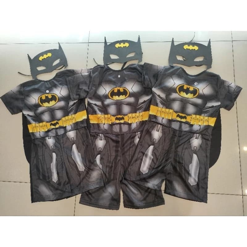 Fantasia Roupa Batman Infantil com capa e máscara 3 a 8 anos