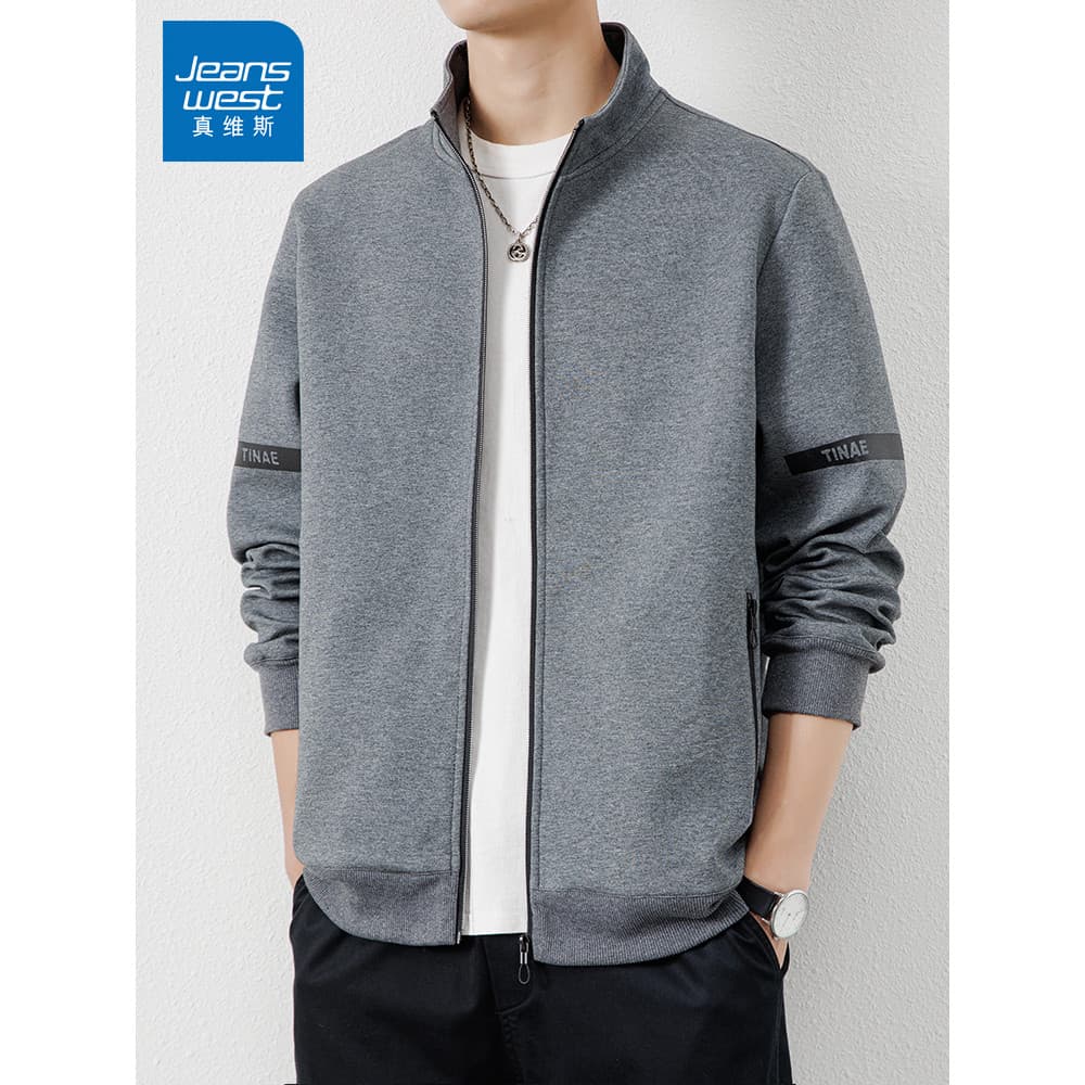 Zhenweisi cardigan jaqueta masculina outono inverno solto jaqueta quente gola negócios administrativo cardigan moletom m
