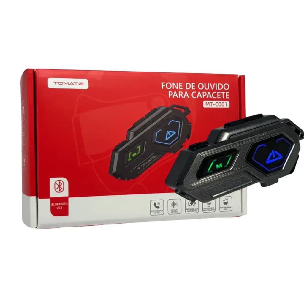 Intercomunicador Capacete Bluetooth Fone De Ouvido Moto Prova D'agua
