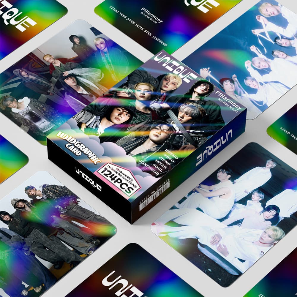 P1Harmony Cartão Fotográfico A Laser Único Lomo 60pcs + 64pcs Adesivo Pequeno