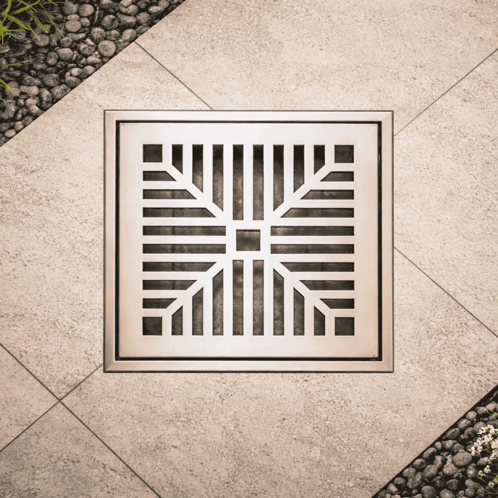 Grelha Alumínio Côncava 30x30 Ralo Pluvial Porta Grelha Reforçada Área Externa