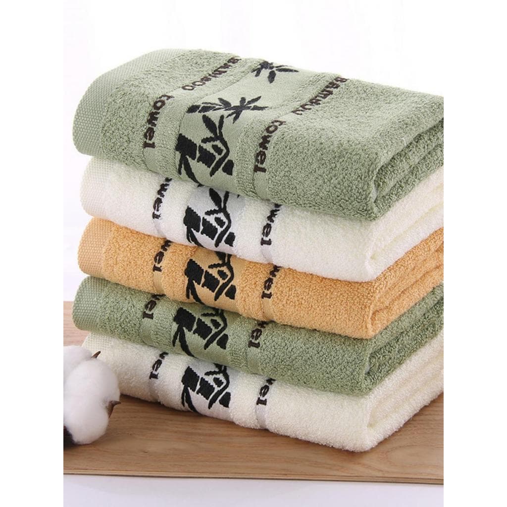 Toalha de fibra de bambu absorve água lavagem facial beleza algodão puro toalha de rosto toalha de banho doméstica logot