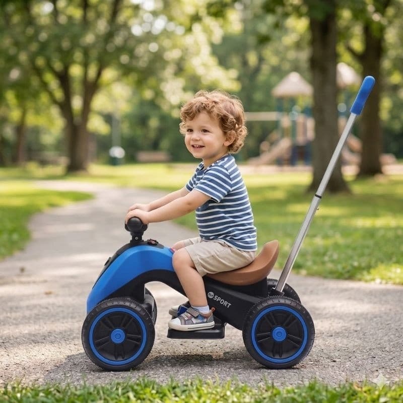 Moto Elétrica Infantil com Empurrador 6V – Motinha Infantil  Design Moderno Futurista Roxa ou Azul