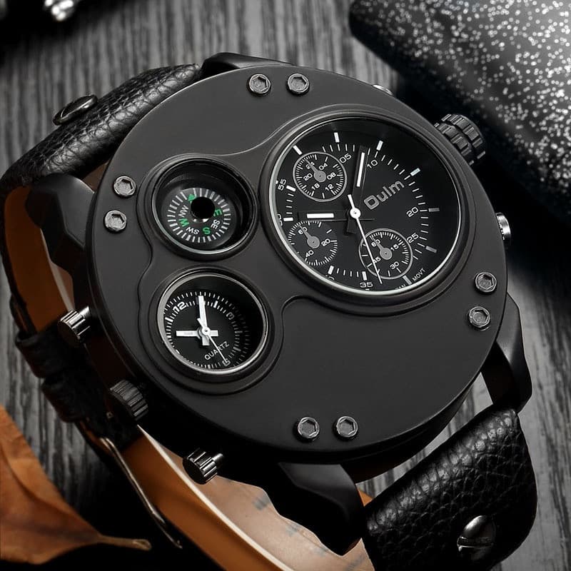 Oulm Relógio Masculino Esportivo Com Compasso/Hp 3741