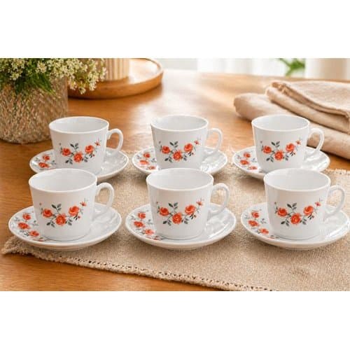 Conjunto Xicaras Cha Pires Porcelana 12 Pecas Design Classico Elegante Qualidade