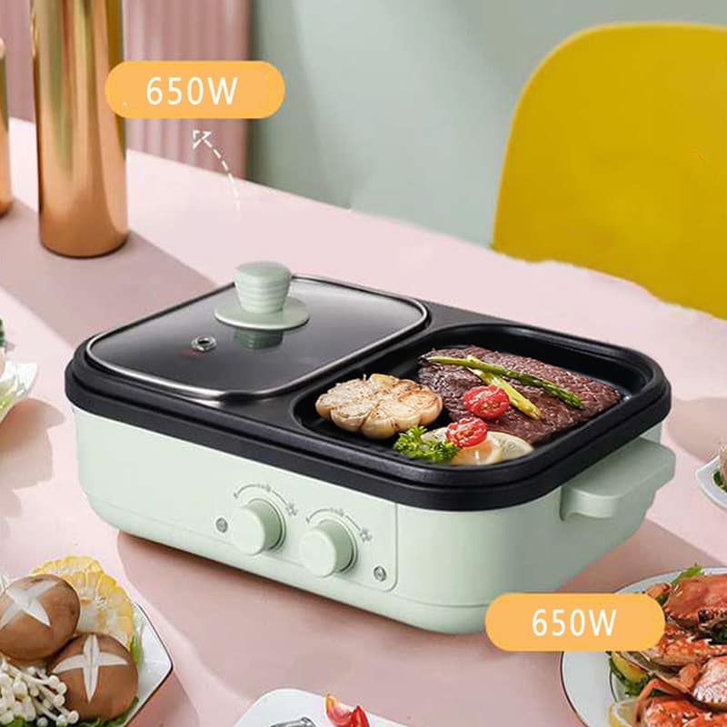 110V Padrão Americano Padrão Japonês Grelhado Shabu-Shabu-Shabu Panela Integrada Pequena Panela Quente Elétrica Shabu-Sh