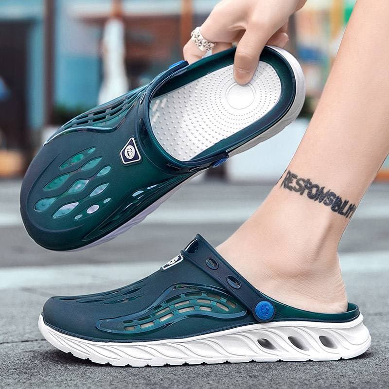 Moda verão botas de chuva masculino na moda sapatos de borracha de pesca Anti-deslizamento ao ar livre rio-Up sapatos de
