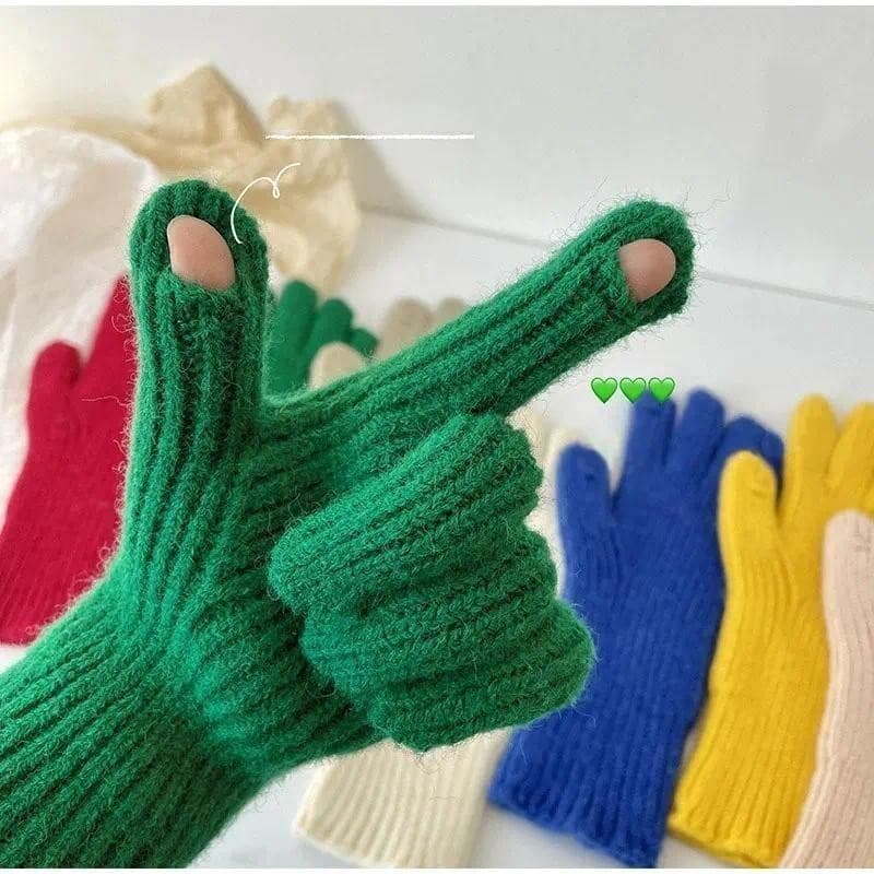 Luvas de Inverno Quentes de Tricô, Luvas de Dedo Inteiro, Luvas de Lã para Tela Sensível ao Toque, Luvas de Esqui, Luvas