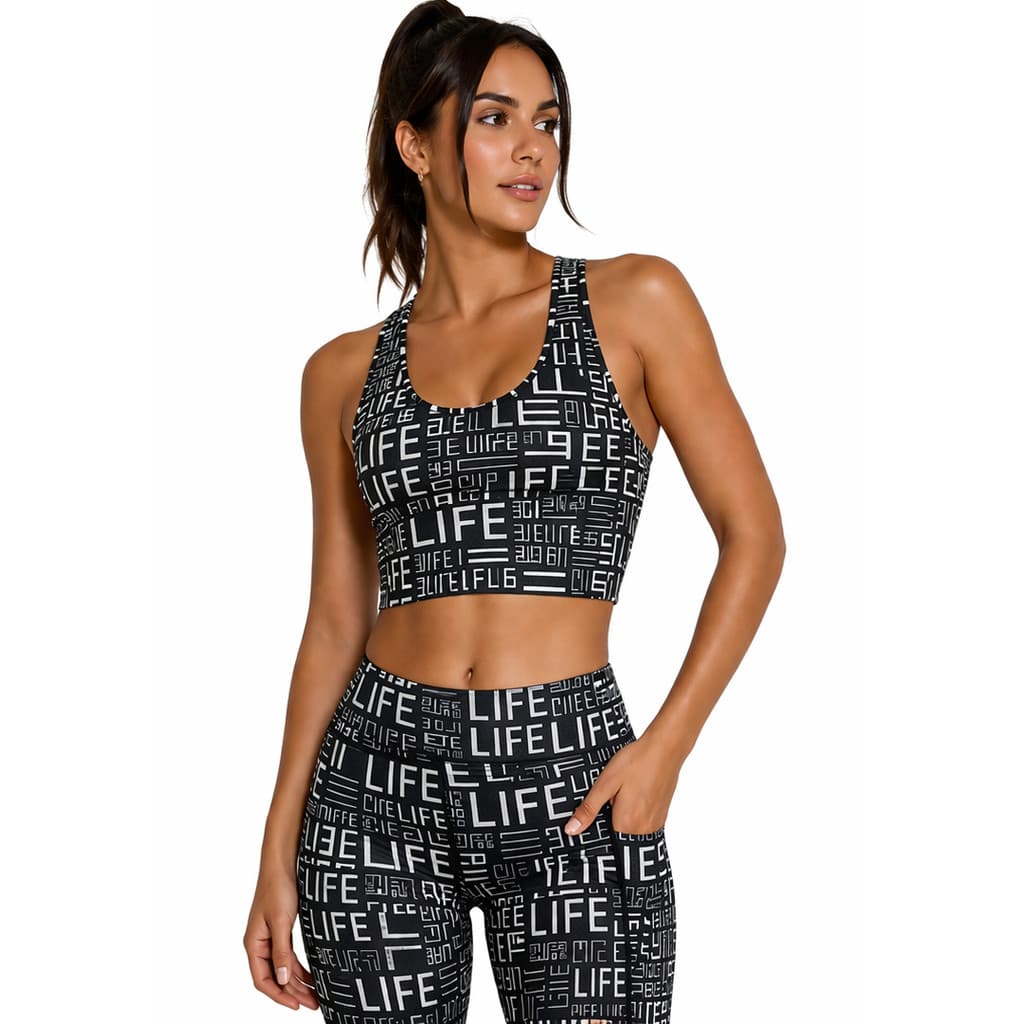 Kit 3 Top Fitness Feminino Suplex Sem Bojo Alta Sustentação Academia Estampado Life Confortável