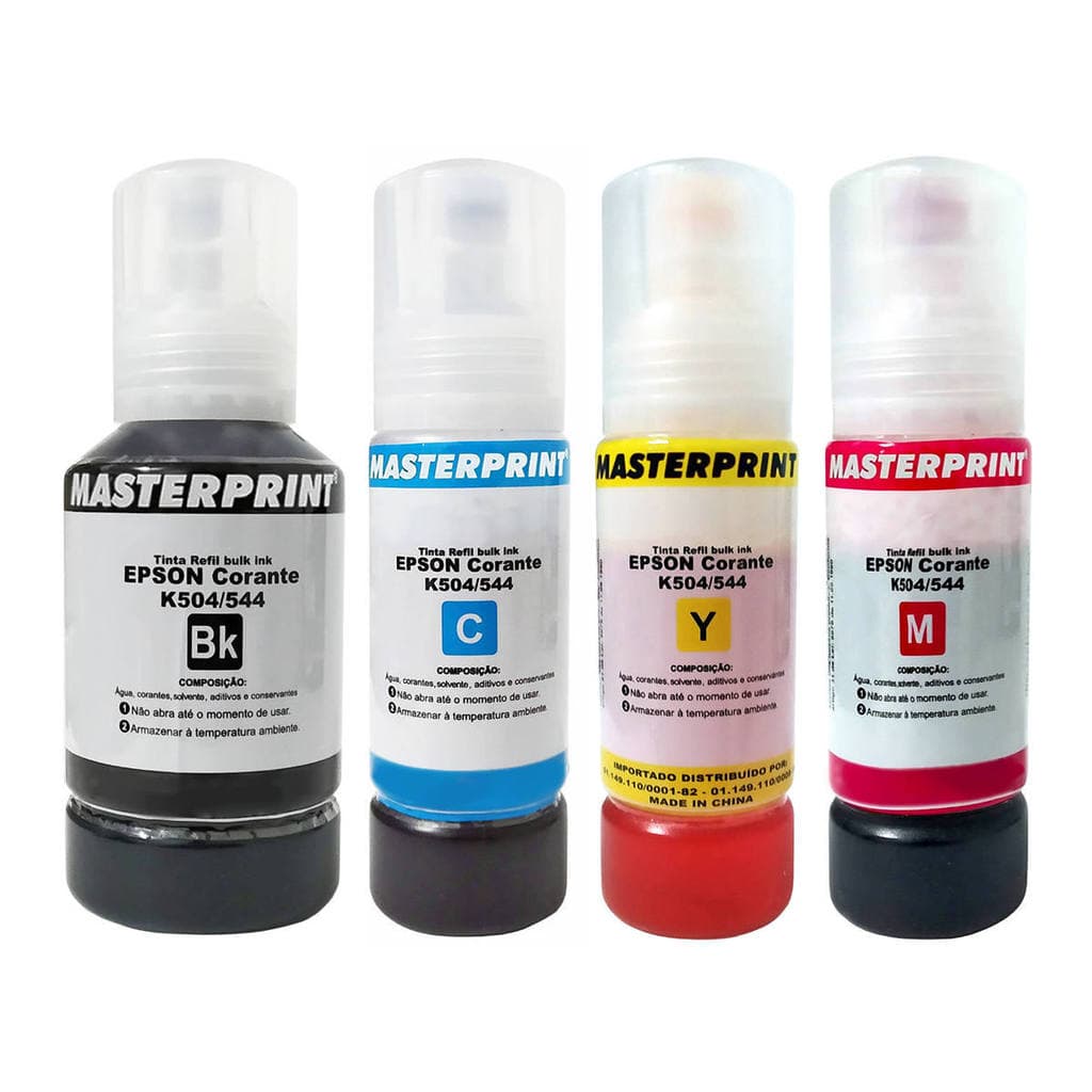 Kit Colorido Tinta Masterprint Compatível L3150 L3158 L3250 L4150 L4260 L5590 L6270