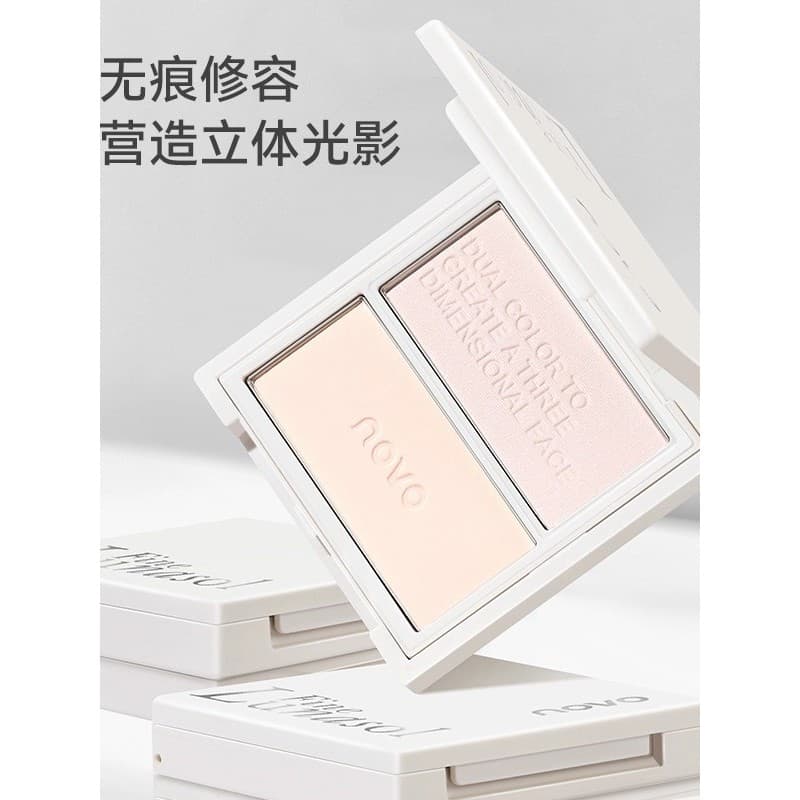 NOVO paleta de contorno de duas cores alto brilho integrado nariz sombra sombra silhueta fosco brilho rosto Facial Blush