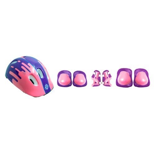 Kit Protecao Infantil Completo 7 Pecas Capacete Joelheira Cotoveleira Rosa Lilas