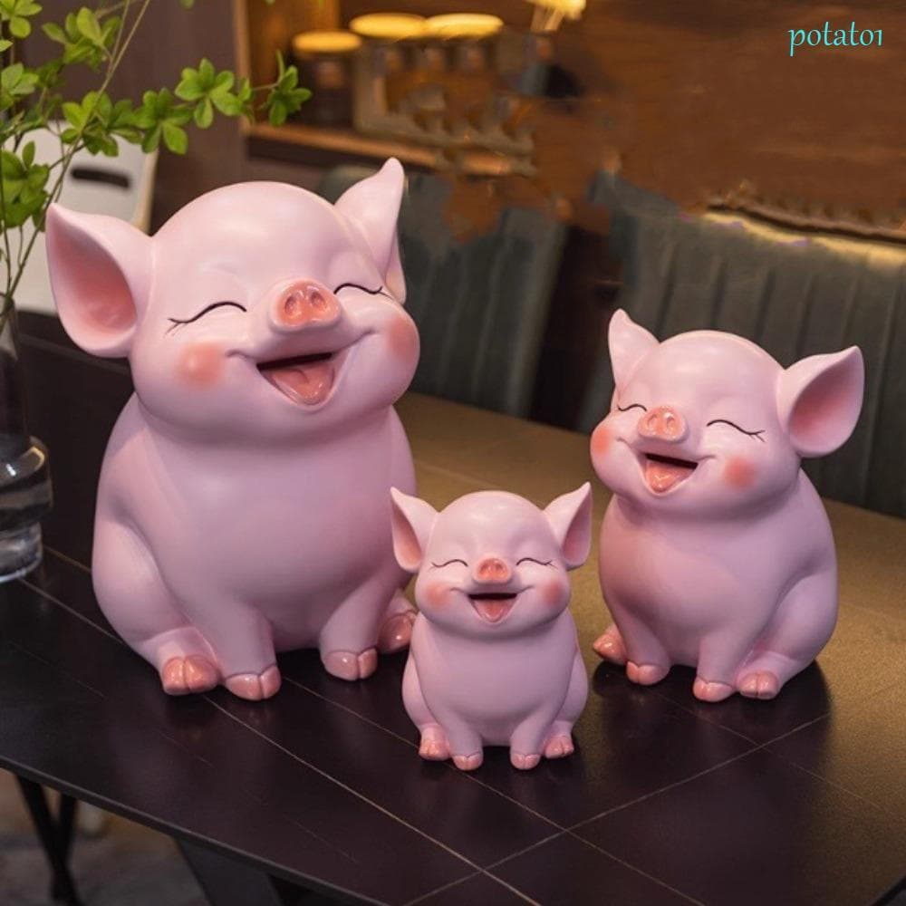 POTATO1 Caixa De Poupança De Animais , Cofrinho Decorativo De Porco Para Tanque , Ornamentos Do Zodíaco De Desenho Anima