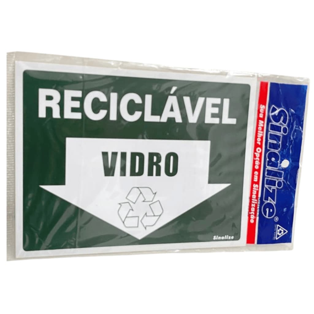 Placa Autocolante Sinalize Reciclável Vidro 15x20cm