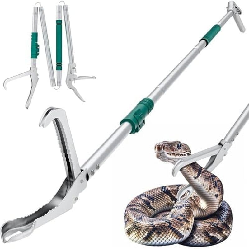 Ferramenta De Captura De Cobra De 69 "-Pinças De Répteis Com Trava Resistente Para Cascas De Cascavel , Coletor Dobrável