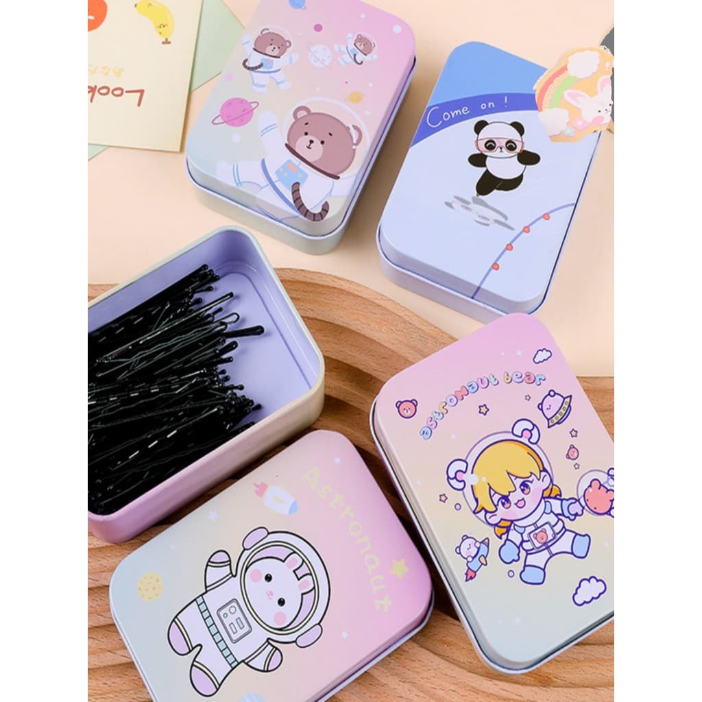 Caixa de armazenamento de ferro dos desenhos animados Retro Mini portátil caixa de flandres jóias presente cartão doces