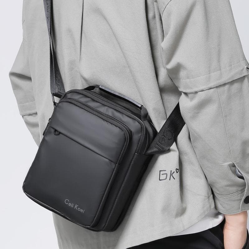 Bolsa de ombro masculina bolsa mensageiro mochila Vertical portátil Mini bolsa para celular Oxford pano grande capacidad