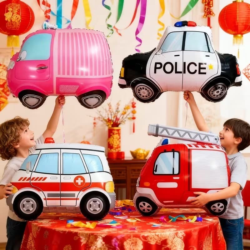 Balões De Veículos De Desenho Animado : Lindos Alumínio Em Formato De Carro Para Festas De Aniversário De Meninos-Perfei