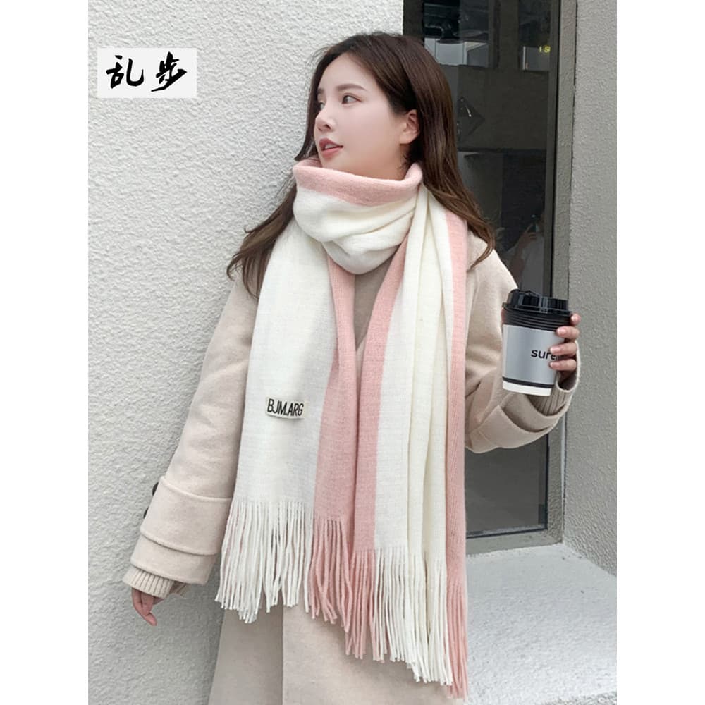 Outono inverno cachecol masculino feminino Casual longo All-Match versão coreana estudante jovens lã quente estilo casal