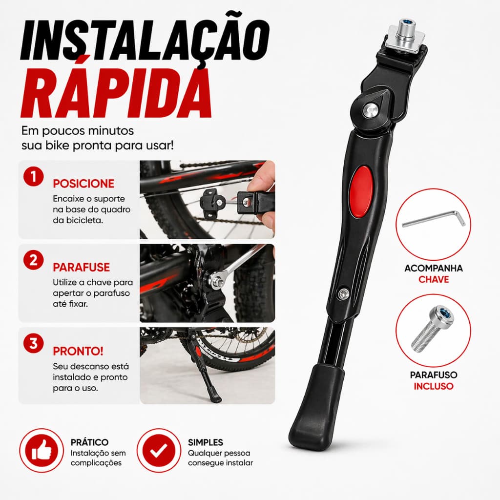 Descanso Pezinho Bike Regulável Reforçado