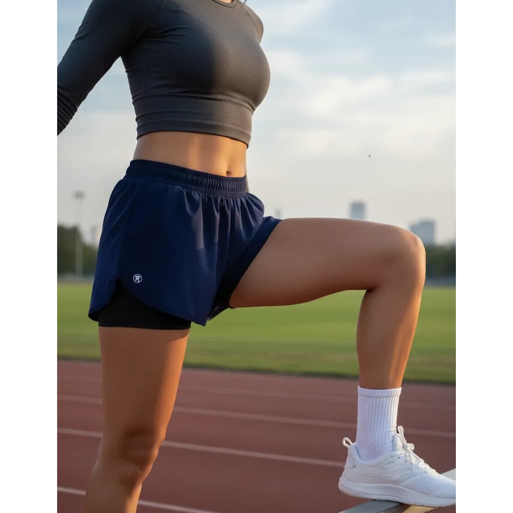 Kit De 2 Shorts Feminino De Academia Suplex 2x1