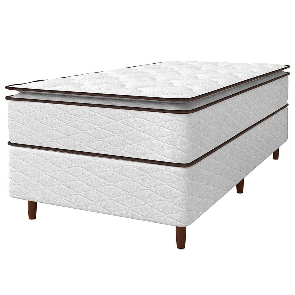 Cama Box de Solteiro New Itlia com Molas Ensacadas e Pillow Top D26 63x88x188cm Umaflex
