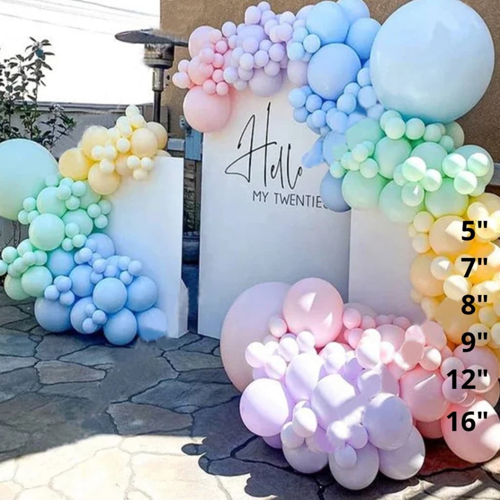 Kit de Balões Candy Sortidos (5", 7", 8", 9", 12", 16")  | Cores Pastel