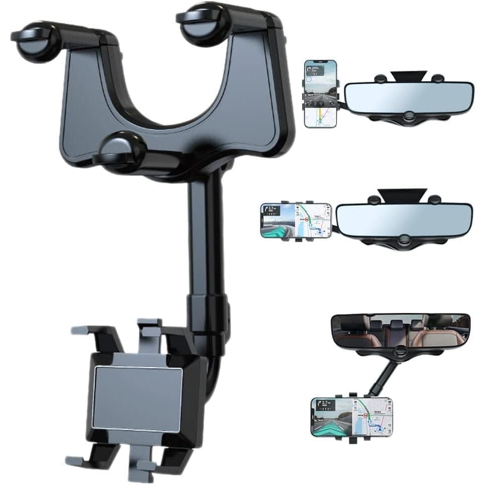 Suporte Celular Carro Retrovisor Giratório 360 Retrátil