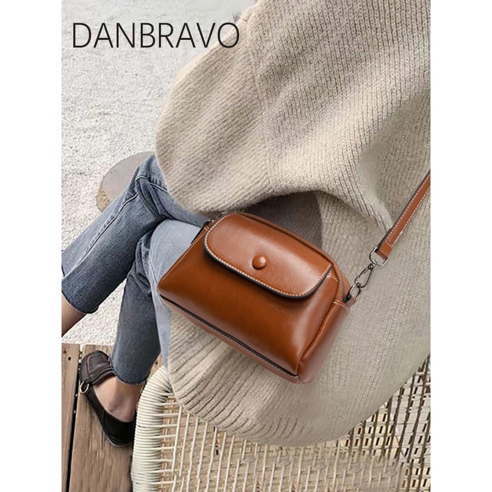 Bolsa feminina 2025 verão novo estilo saco do mensageiro cera de óleo couro Retro moda feminina saco do telefone móvel o