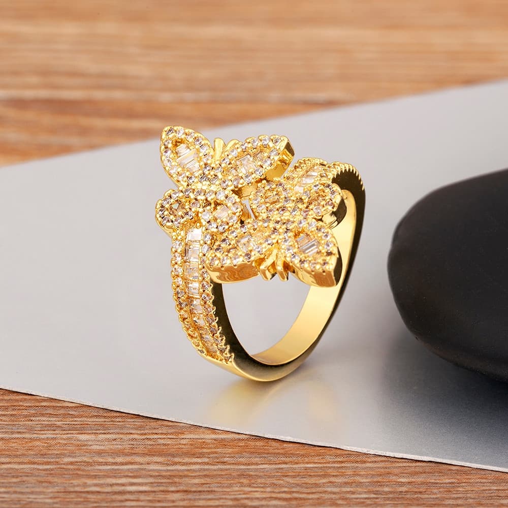 Anel De Ouro Da Moda Para Mulheres 1