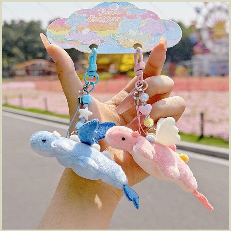DC3 2pcs Cute Little Dragon Plushie Chaveiro De Pelúcia Boneca De Algodão Bolsa Charme