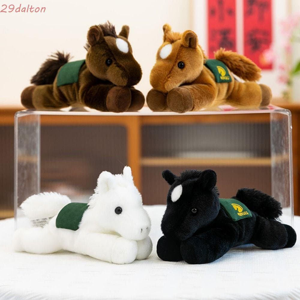 Brinquedo De Pelúcia De Cavalo Realista DALTON , Brinquedos De Simulação De Algodão PP , Boneca Macia Com Chifres De Ove