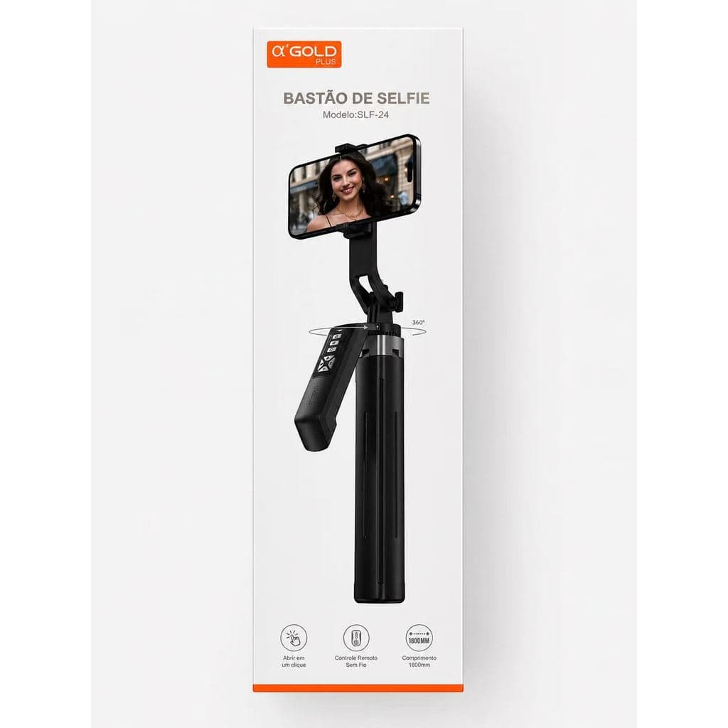 Bastão De Selfie E Tripé Com Controle Bluetooth 1.8M A`GOLD SLF-24
