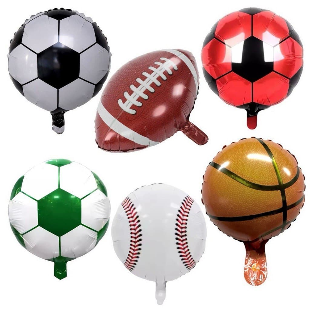 10 Balão Metalizado Bola Futebol Beisebol Basquete Rugby - Festa Decoração Lembracinha