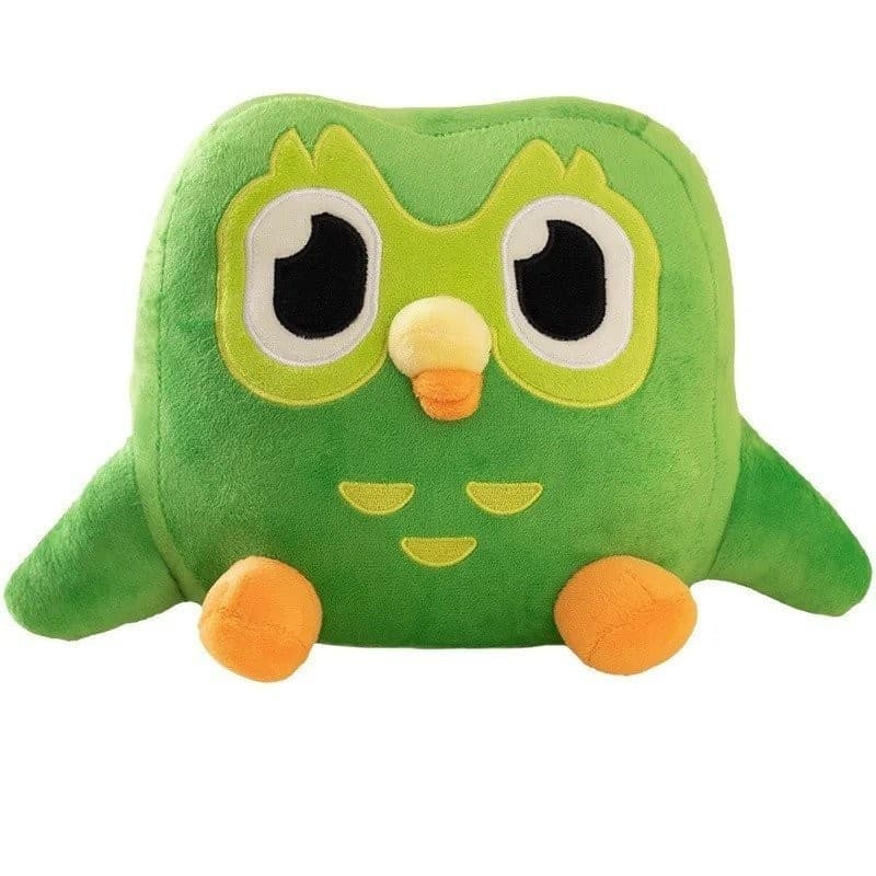 ML 30cm Duolingo Verde Duo Plush Toy Plushie De The Owl Cartoon Anime Doll Recheado Suave Animal De Pelúcia Crianças Ani