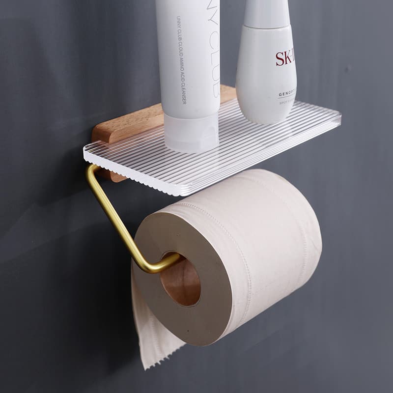 Suporte de tecido higiênico, sem perfuração, acrílico, rolo de papel higiênico, prateleira de papel higiênico, caixa de